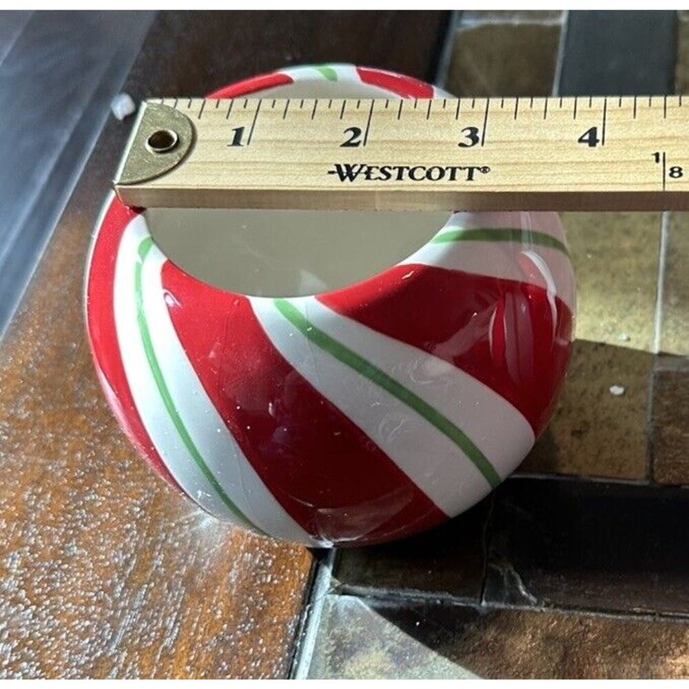 RARE‎ SET OF 3 FITZ & FLOYD "PEPPERMINT SANTA" Mini Pots - Picture 4 of 4